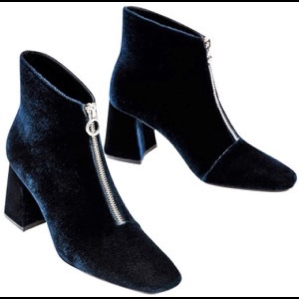 ZARA Velvet Ankle Boots